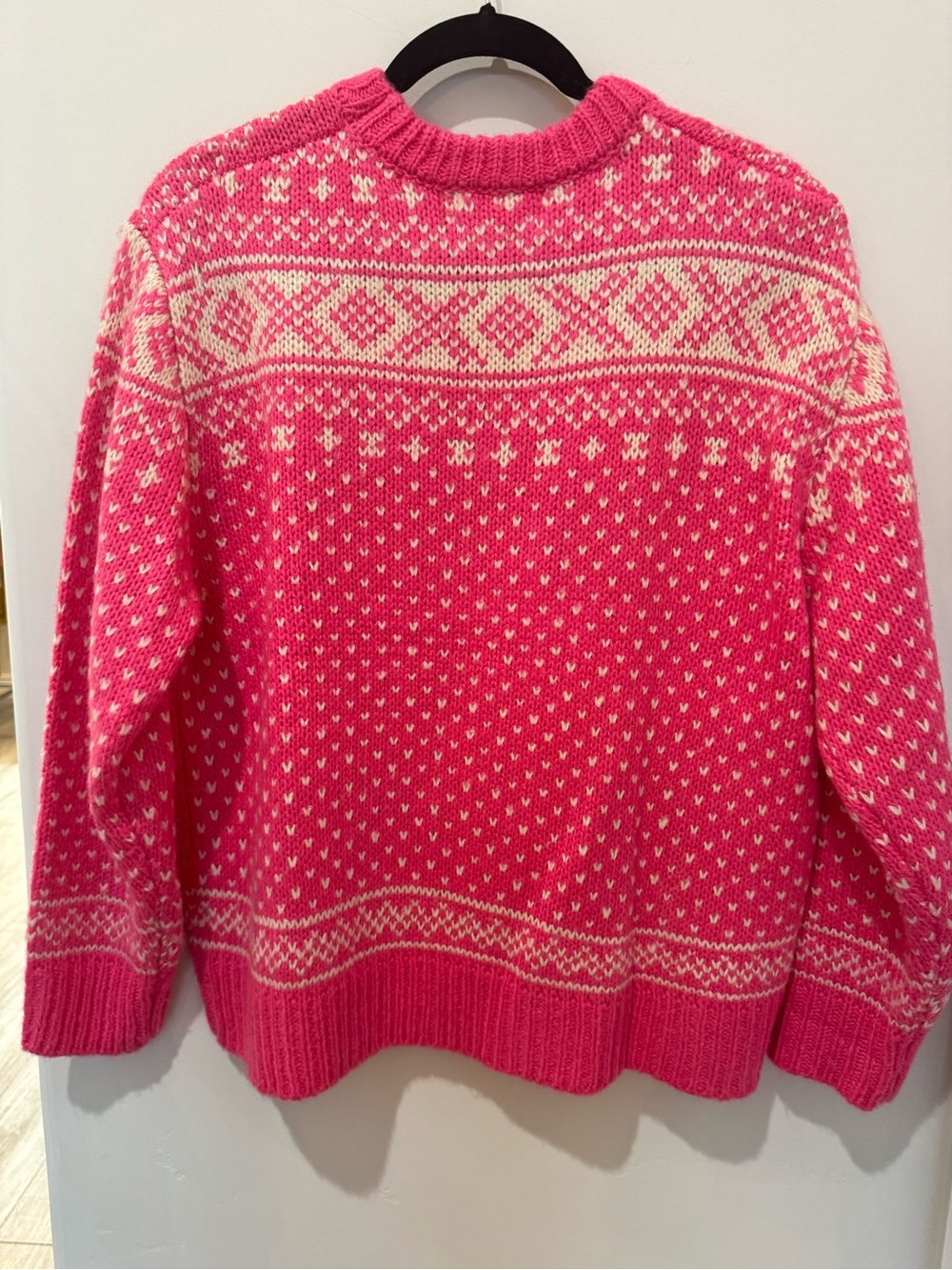 Women's Bright Pink Fair Isle Sweater
